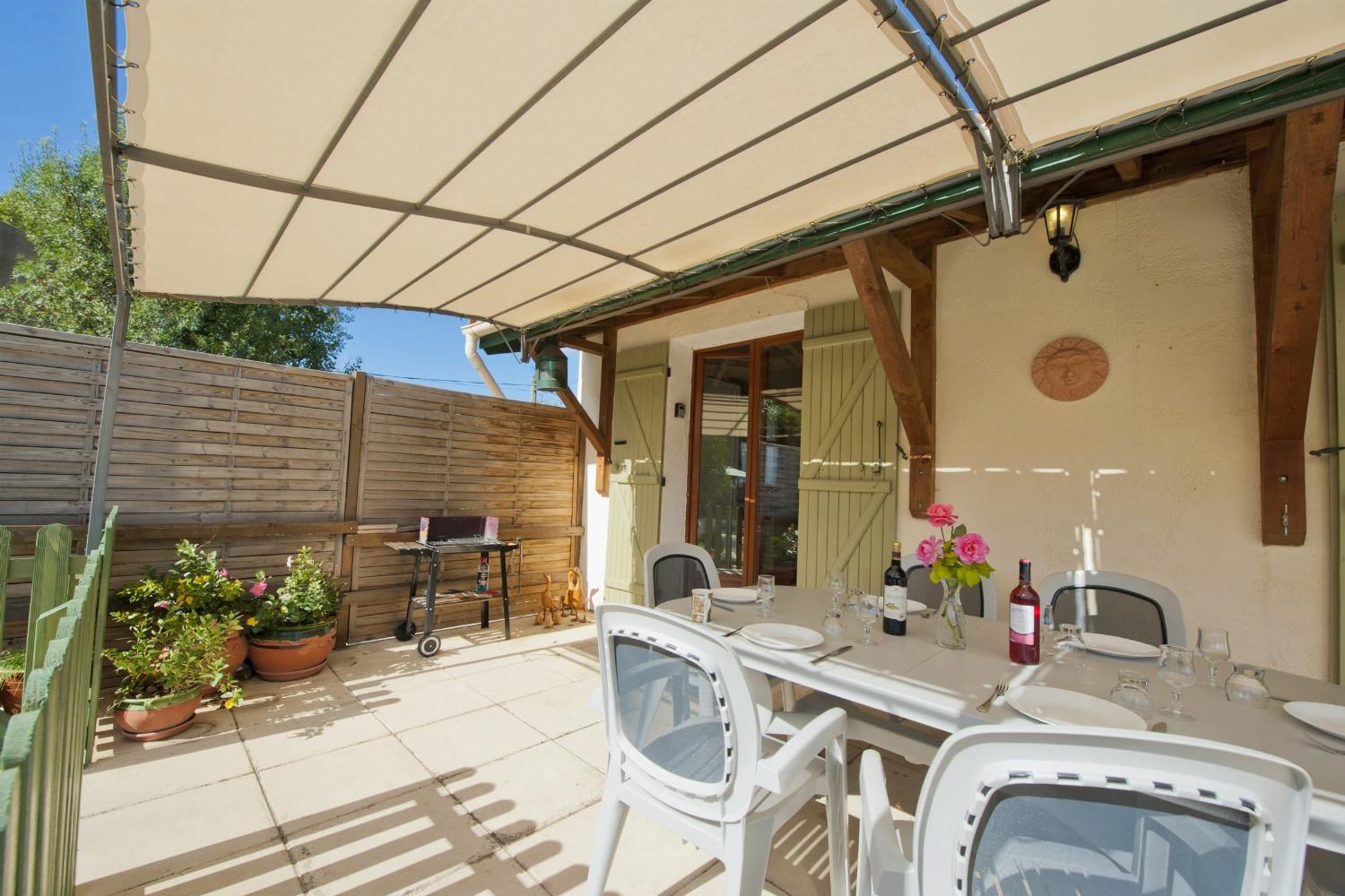 Shaded dining terrace