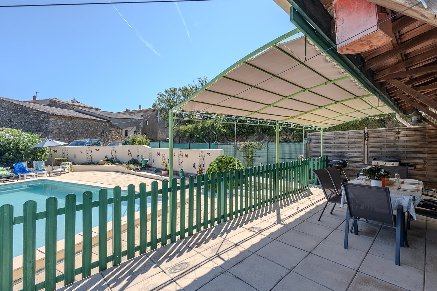 Shaded dining terrace