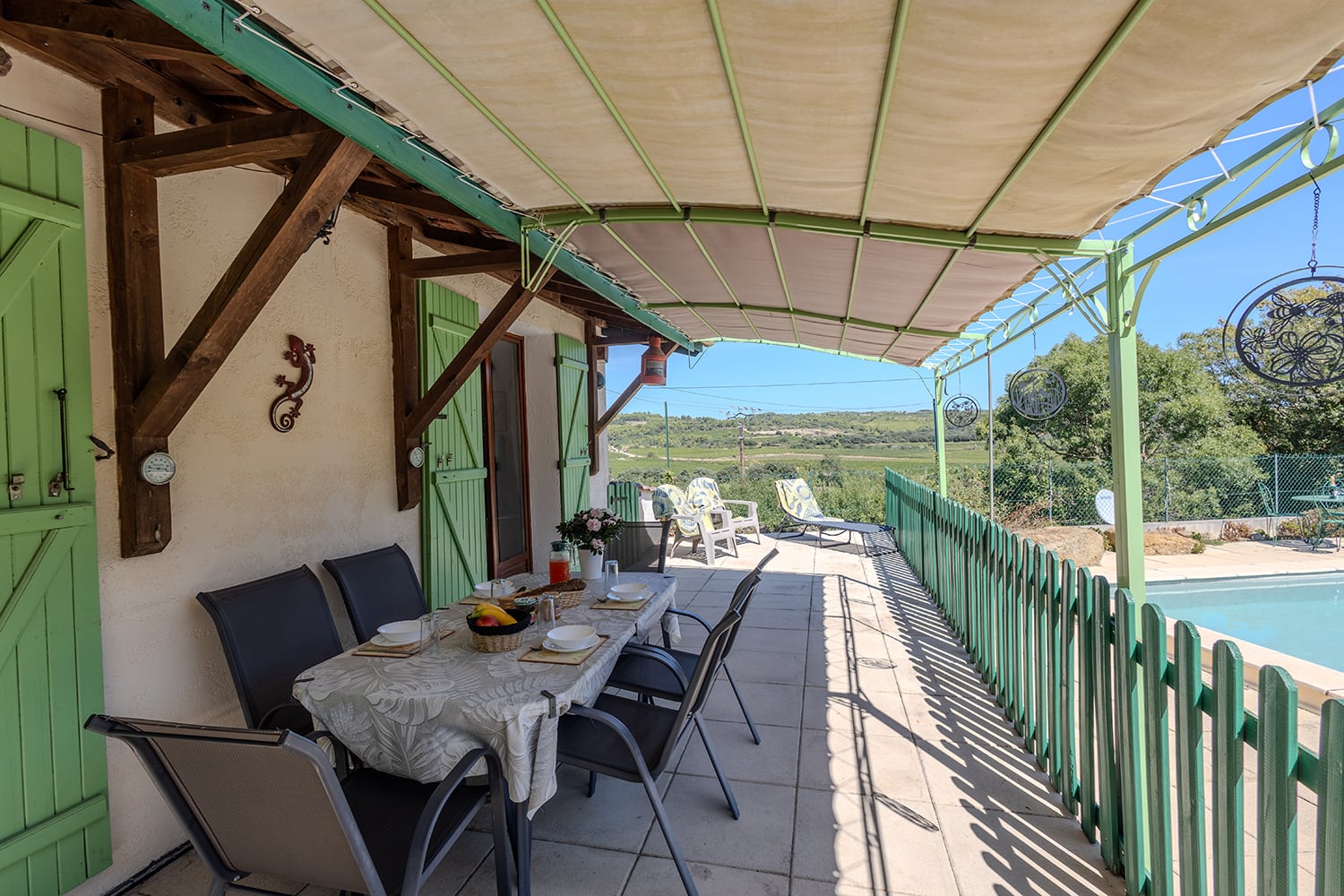 Shaded dining terrace