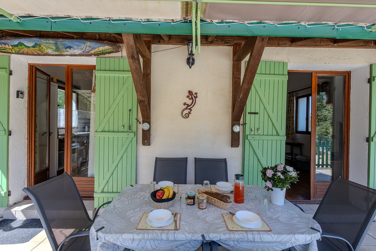 Shaded dining terrace