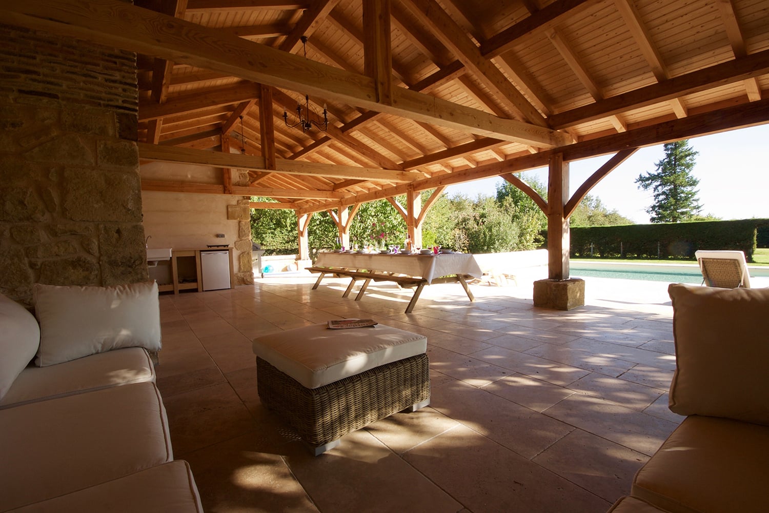 Covered pool terrace
