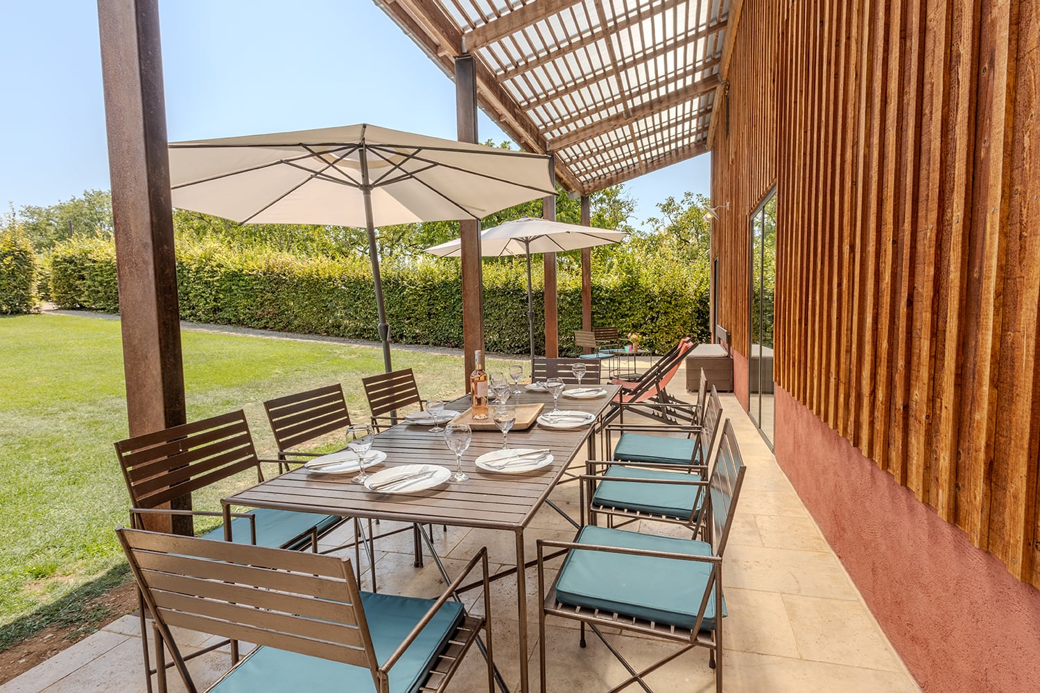 Shaded dining terrace
