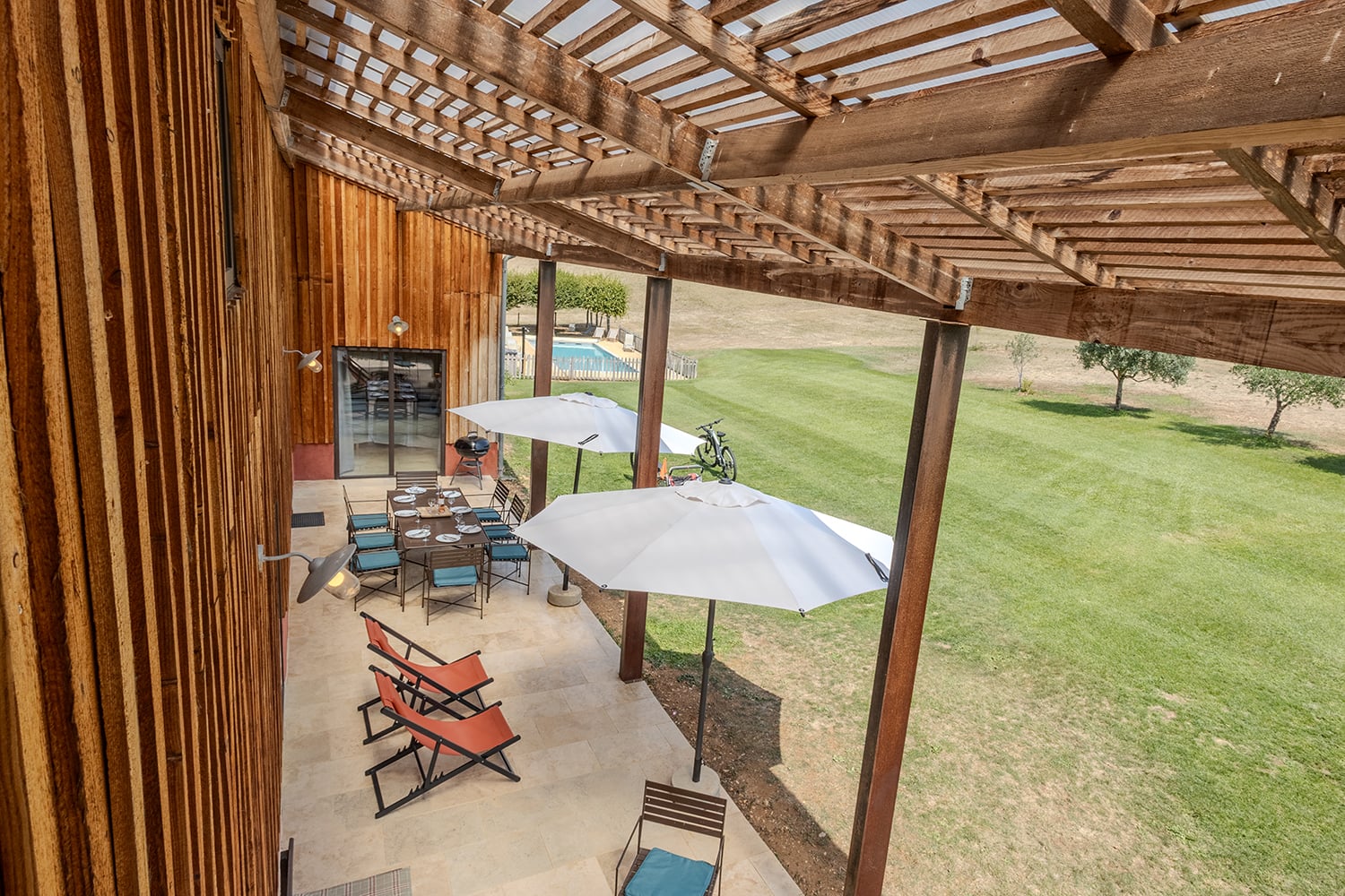 Shaded dining terrace