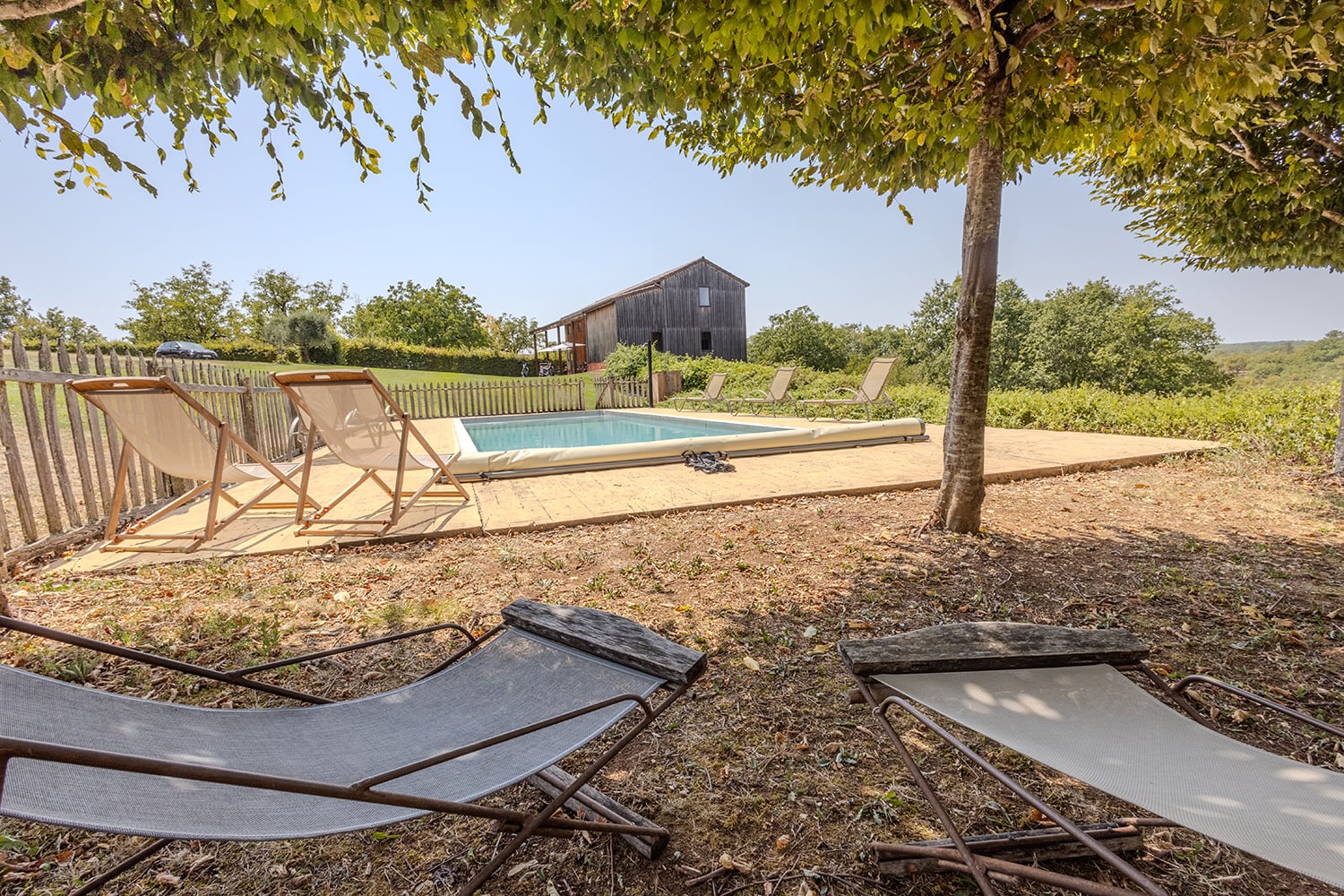 Shaded pool terrace