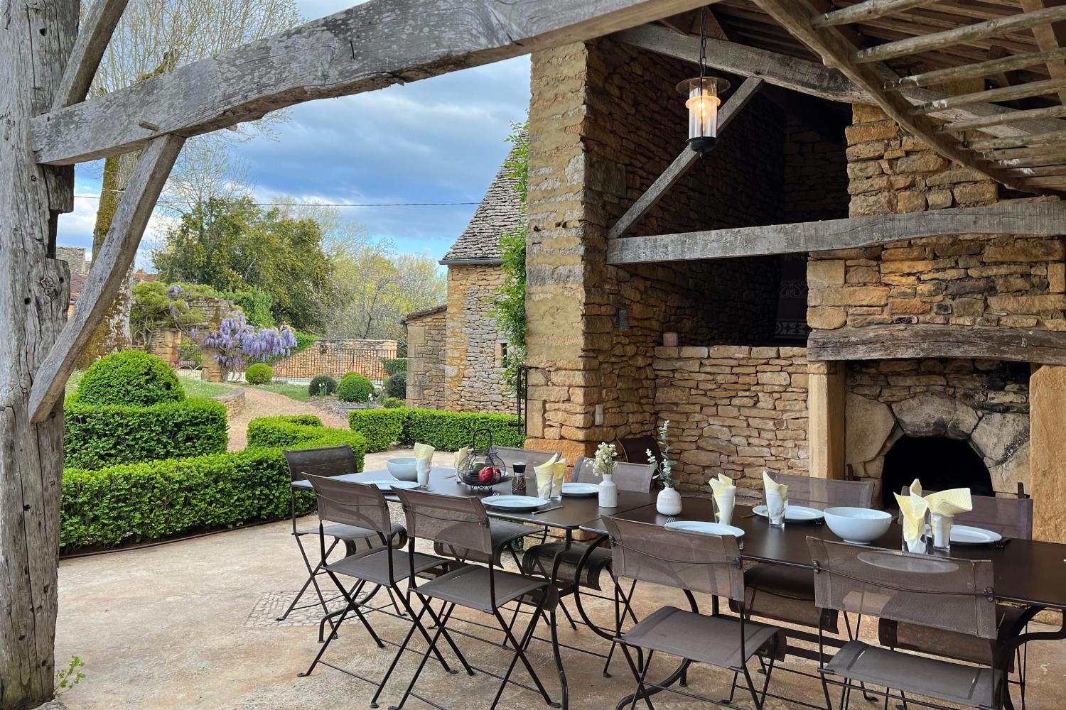 Shaded dining terrace