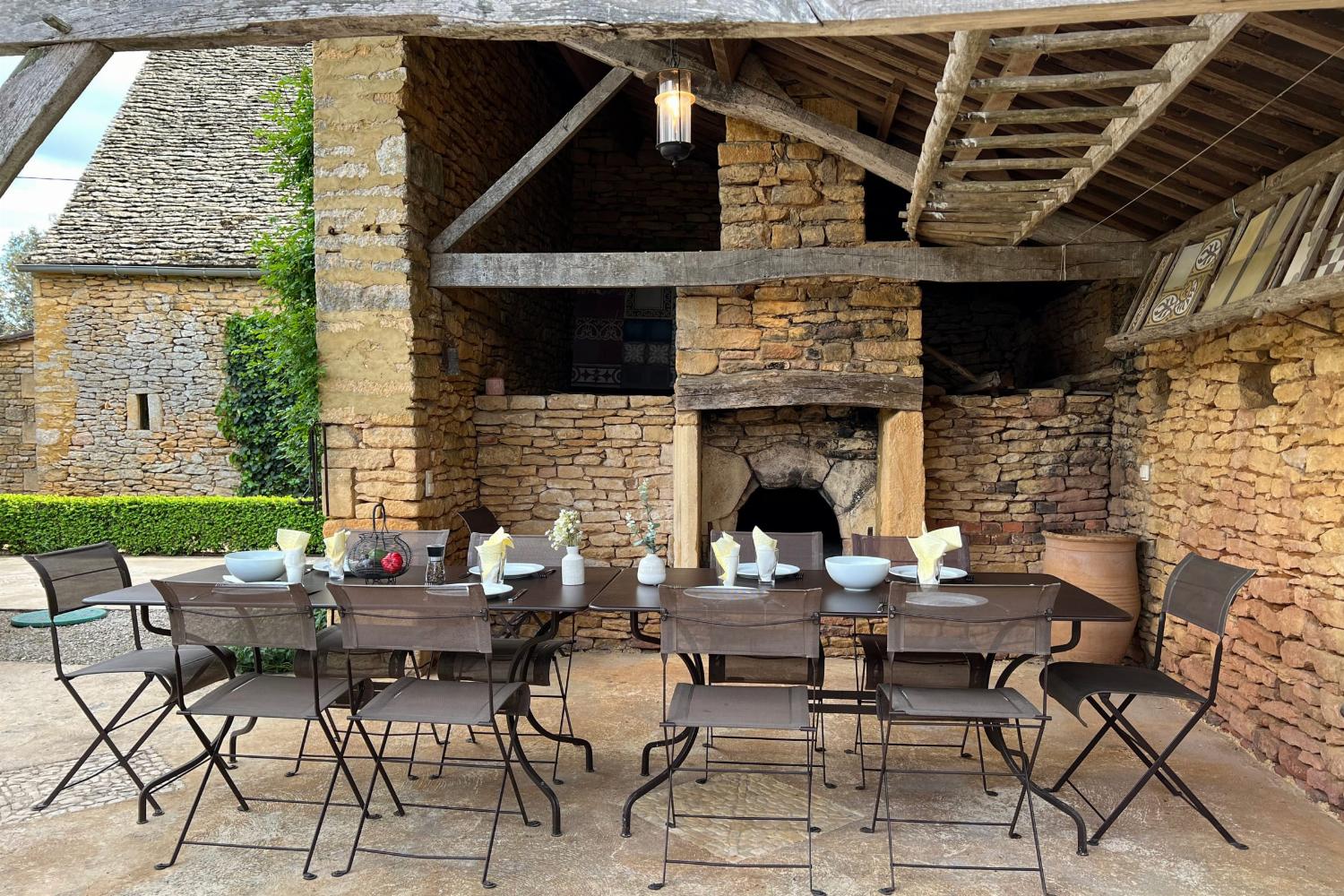 Shaded dining terrace