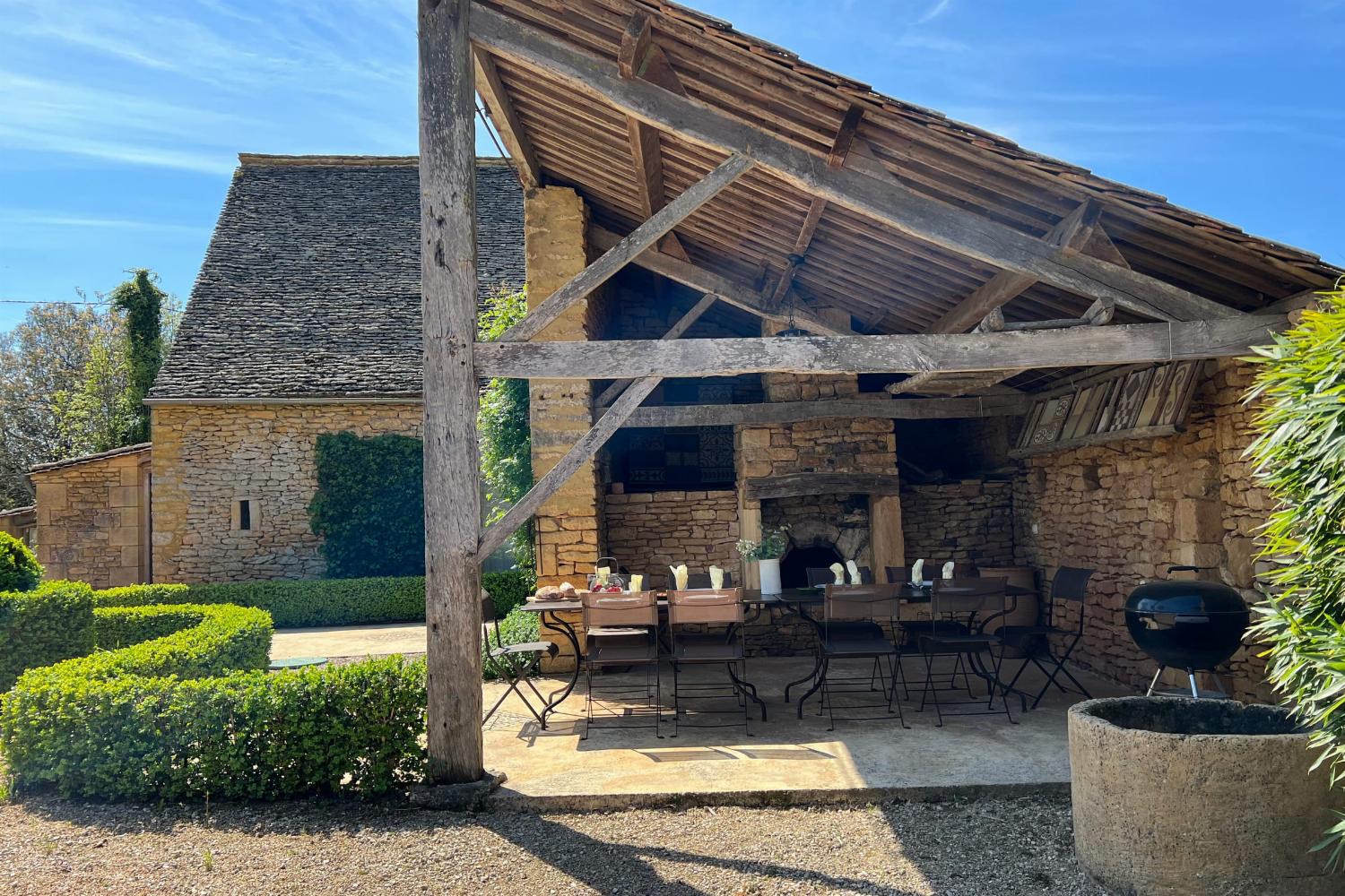 Shaded dining terrace