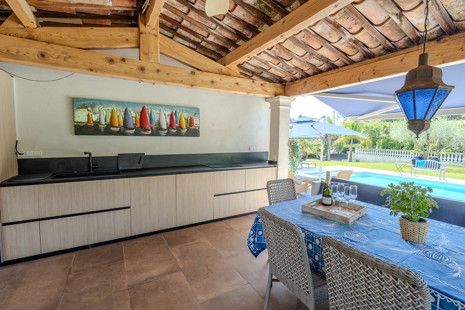 Covered summer kitchen