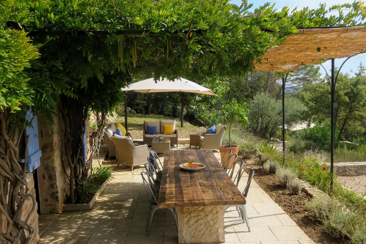 Shaded dining terrace