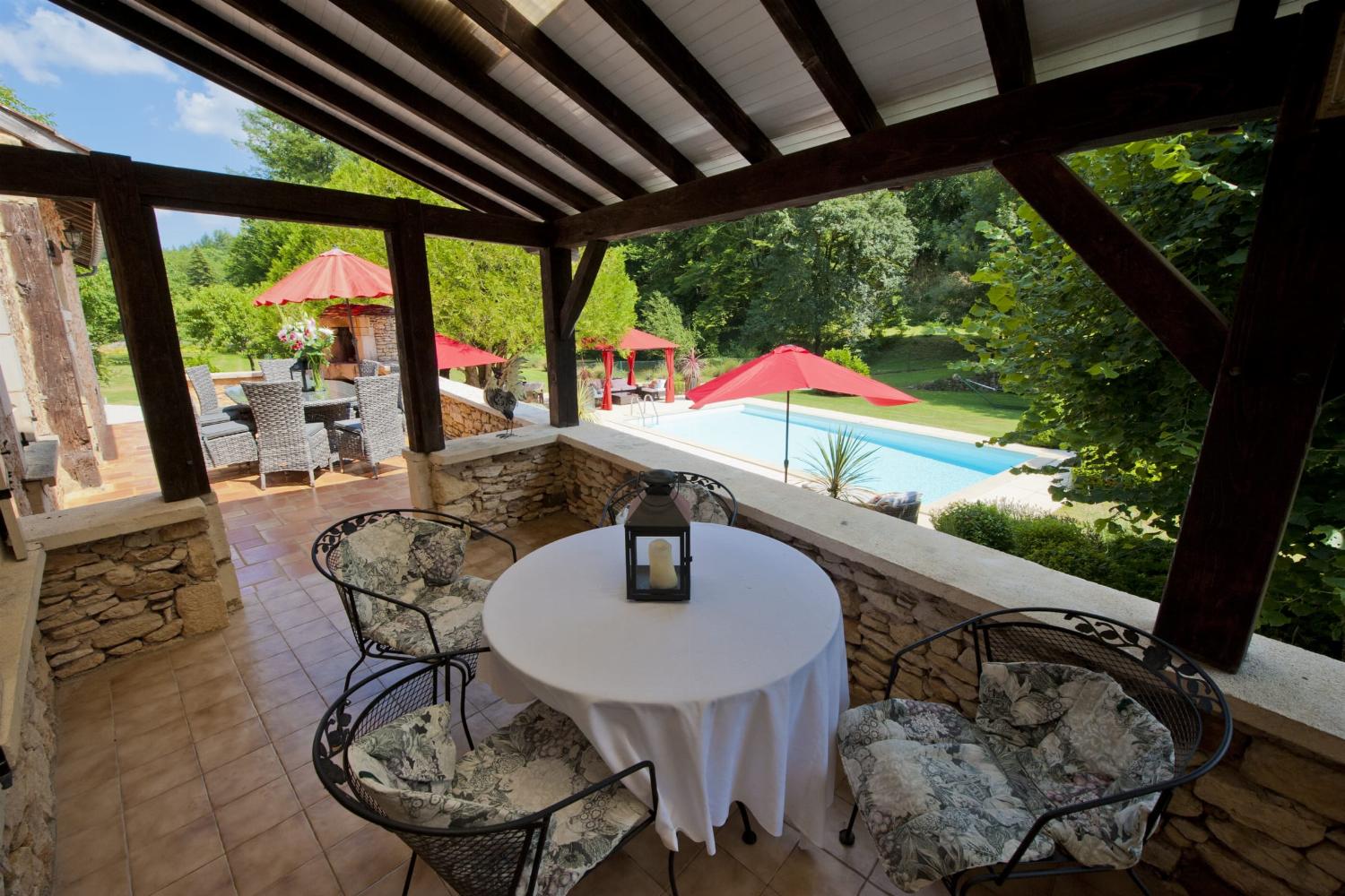 Shaded dining terrace
