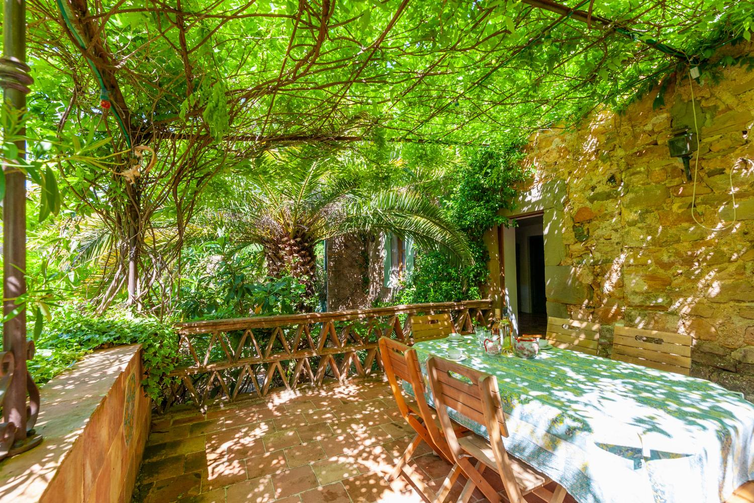 Shaded dining terrace