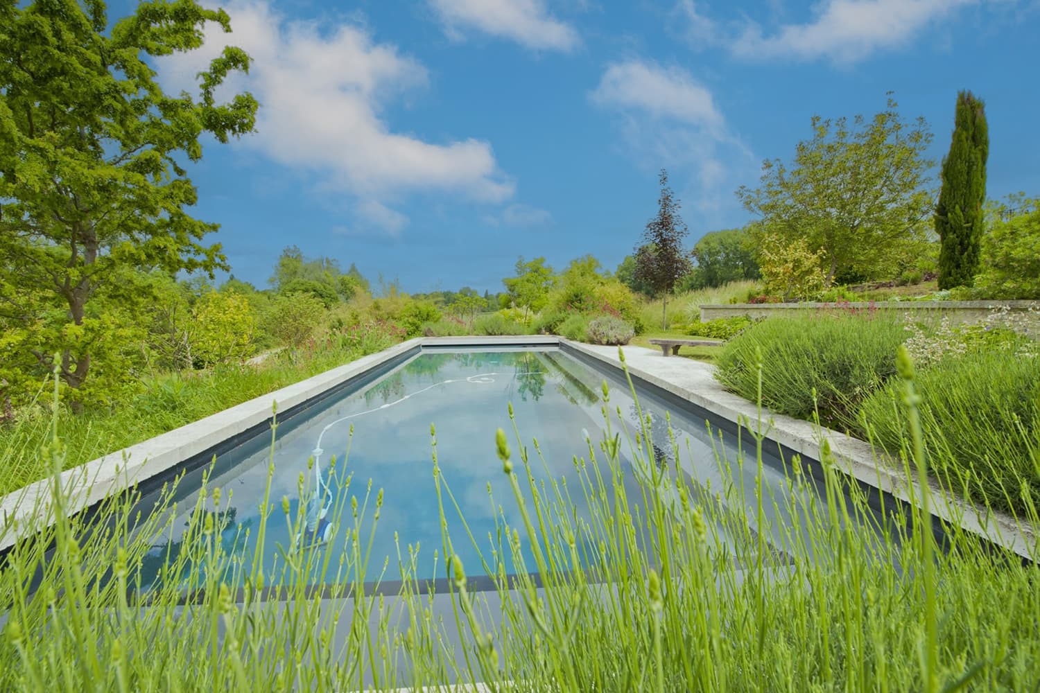 Private solar heated pool