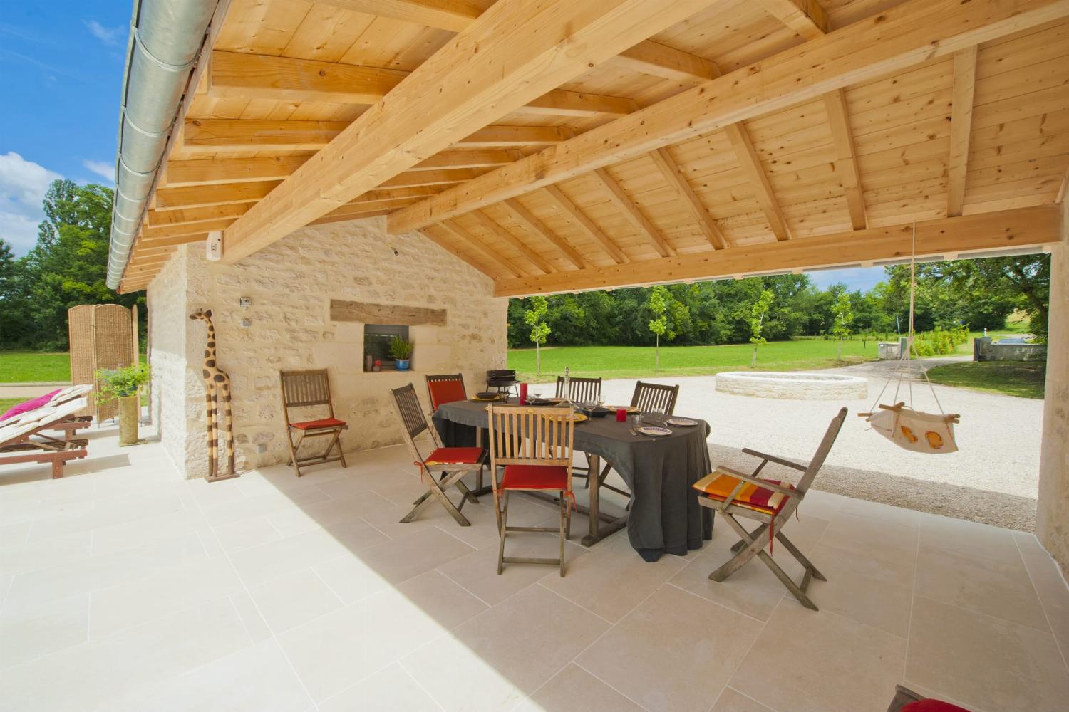 Shaded dining terrace