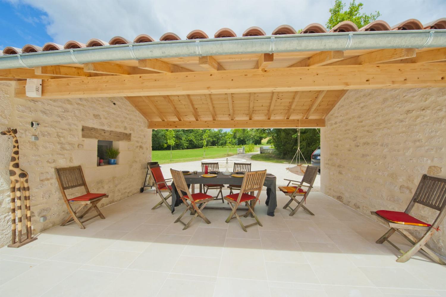 Shaded dining terrace