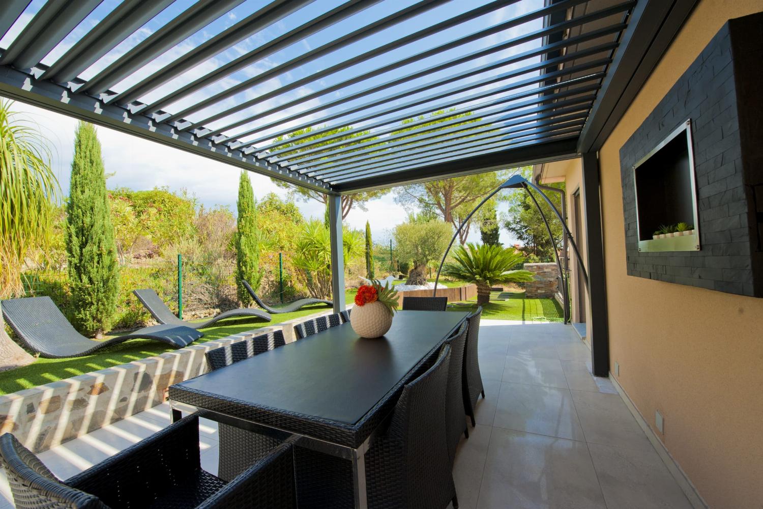 Shaded dining terrace
