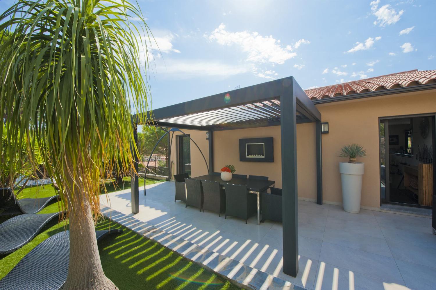 Shaded dining terrace
