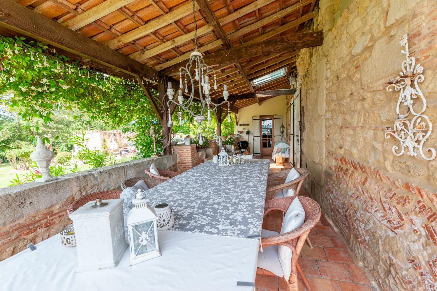 Shaded dining terrace