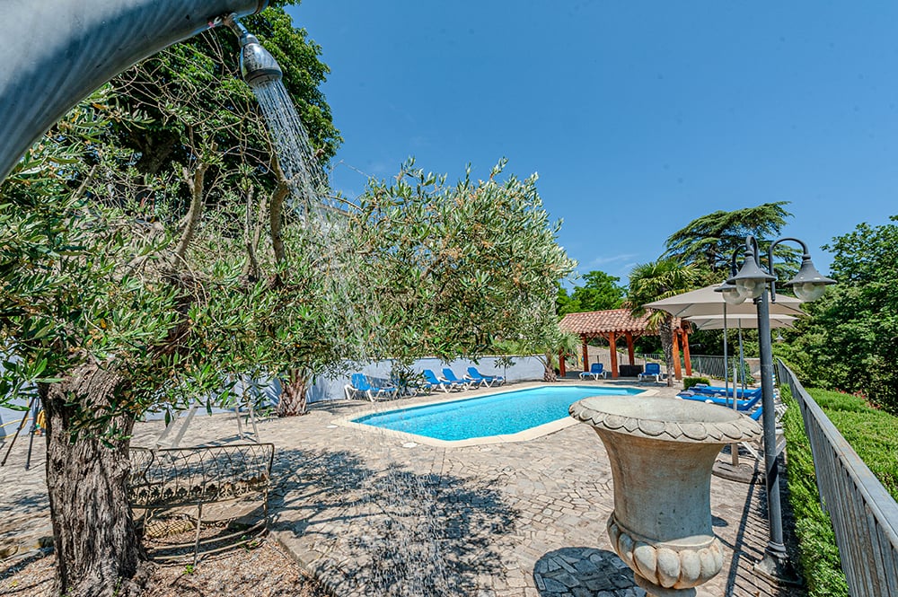 Private pool and pool shower