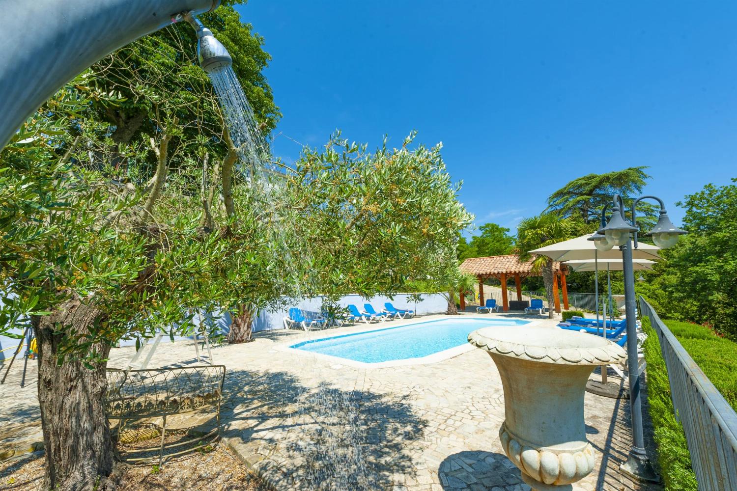 Private pool and pool shower