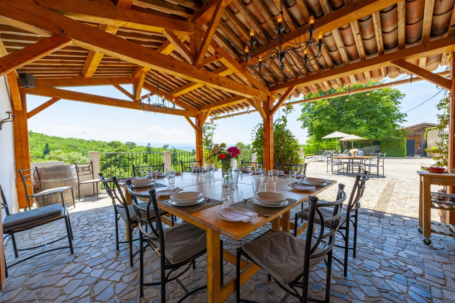 Shaded dining terrace