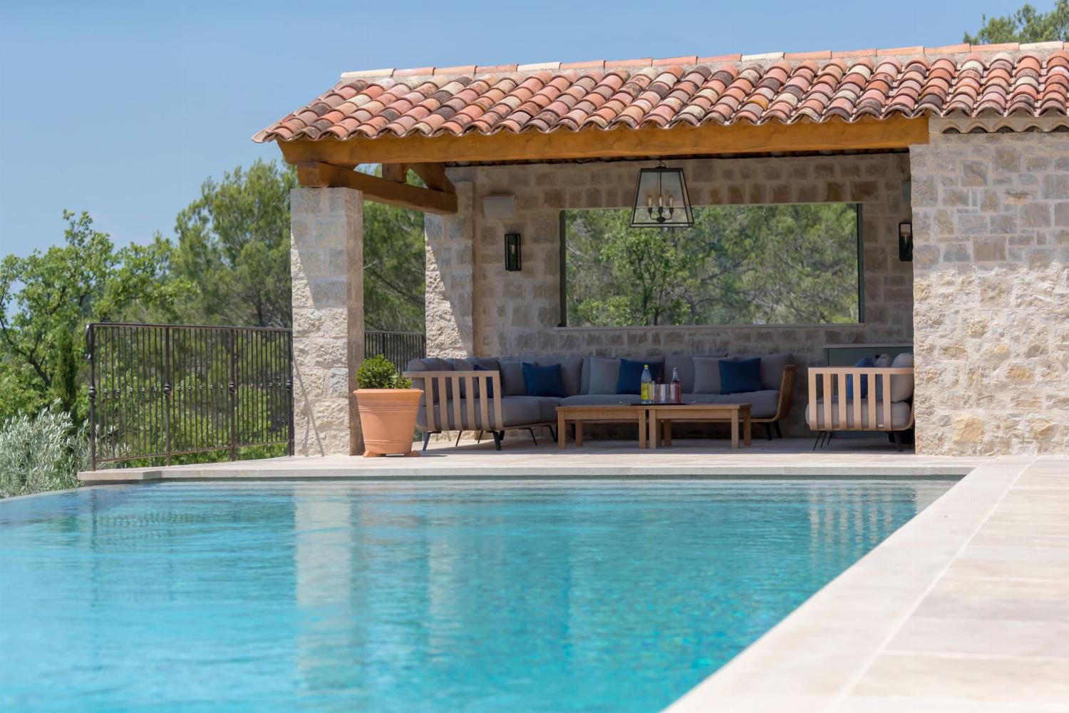 Shaded pool terrace